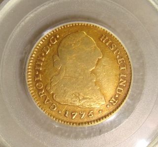 1775 - P Js Colombia Charles Iii Gold 2 Escudos Pcgs Vf20
