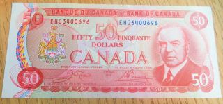 1975 Bank Of Canada 50 Dollar Note - Crow/bouey - Unc