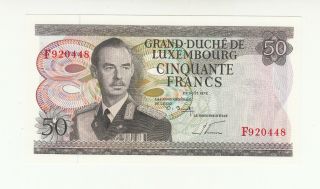 Luxembourg 50 Francs 1972 Unc P55b @