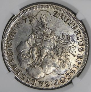 Salzburg 1759 Saint Rupert Silver Thaler Ngc Au55