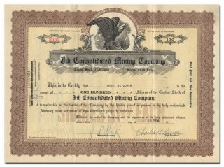 Jib Consolidated Mining Company Stock Certificate