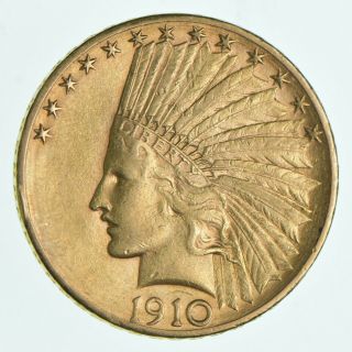 1910 - D Indian Head $10.  00 Gold Eagle - Us Gold Coin 081