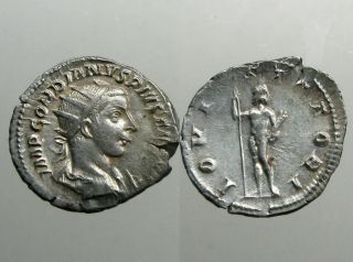 Emperor Gordian Iii_silver Antoninianus_teen Emperor_jupiter Thunderbolt