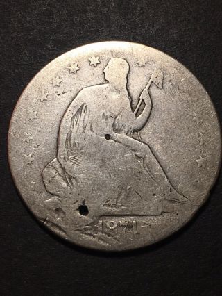 1874 S Seated Liberty Half Dollar 50c Low Mintage Us Silver One Half Dollar Hole