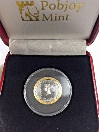 2015 Isle of Man 175th Anniversary Penny Black Stamp 1/5th oz Gold Proof coin 2