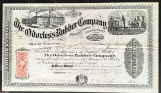 Odorless Rubber Company Stock 1870.  Middletown,  Connecticut.  Unique Vigs.  Rare
