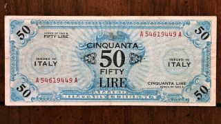 1943 - A Italy 50 Lire Allied Military Currency (amc),  World War Ii,  Extra