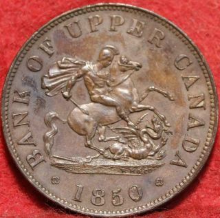 1850 Upper Canada 1/2 Penny Bank Token Foreign Coin