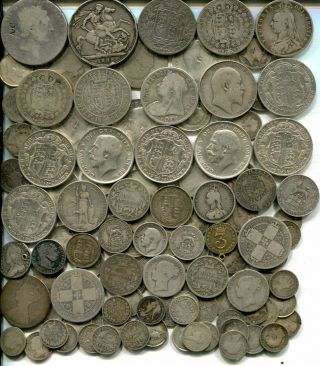 £5 Pre 1920 Crowns To Threepences 1757 - 1919 All Different,  16.  21 Tr Oz Of Silver