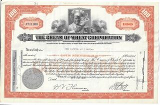 Cream Of Wheat Corp.  Stock Certificate 100 Shares - Sept 19,  1958
