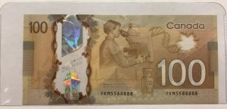 Great Almost Solid 2011 Canadian $100 Banknote