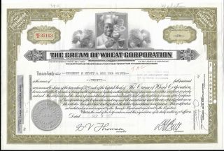 Cream Of Wheat Corp.  Stock Certificate 20 Shares - Sept 9,  1957