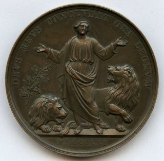 Papal States Bronze Medal 1861 Vatican Pope Pius Ix 43mm 38gr