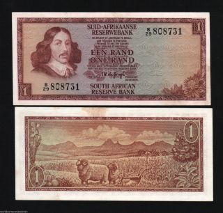 South Africa 1 Rand P 116 B 1973 Rams Unc Scarce Animal Money African Bank Note
