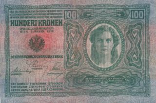 100 KRONEN VERY FINE CRISPY BANKNOTE FROM AUSTRIA 1919 PICK - 56 2