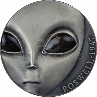 Cameroon 2017 3000 Fr Roswell Incident 70th Anniversary Ufo Glow In The Dark Eye