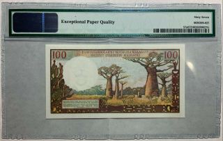 Madagascar 100 Francs = 20 Ariary 1966 P - 57a PMG Gem UNC 67 EPQ 2