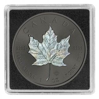 Canada 2017 5$ Maple Leaf 1 Oz Hologram Ruthenium Plated Silver Coin