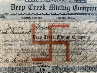 Deep Creek Mining Co.  Stock With Swastikas 1908 3