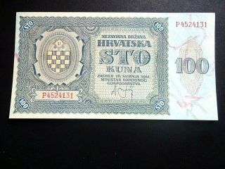 Croatia Ndh 1941,  100 Kuna,  Unc Perfect Banknote