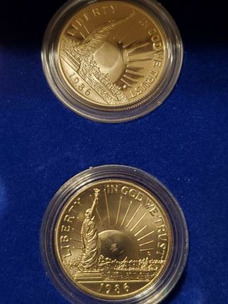 1986 U.  S Commorative Liberty Gold and Silver 6 coin set with 6
