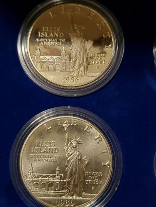 1986 U.  S Commorative Liberty Gold and Silver 6 coin set with 7