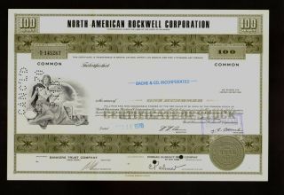 North American Rockwell (now Boeing) 1970s Issued To Broker Bache & Co