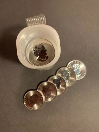 2018 Canada Silver Maple Leaf - 1 Oz - $5 Roll - Twenty - Five 25 Bu Coins Ounces