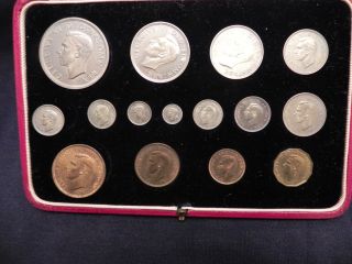 1937 Royal George Vi Bare Head Coronation 15 Proof Coin Specimen Set