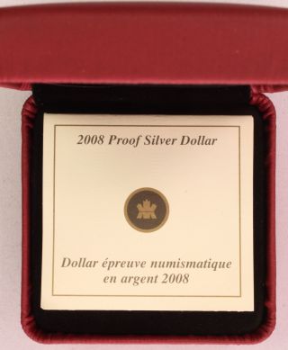 2008 Royal Canadian Proof Silver Dollar with Box and 117D - 31 4