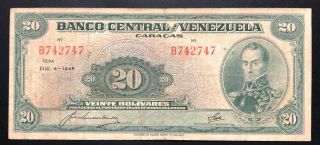 Venezuela 20 Bolívares 6 Diciembre 1945,  B6 " F "
