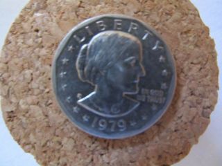 1979 - P Sba Susan B Anthony $1 Dollar Coin Wide Rim Near Date Au/ms