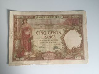 500 Francs Fine Banknote French Somaliland 1927 Pick - 9