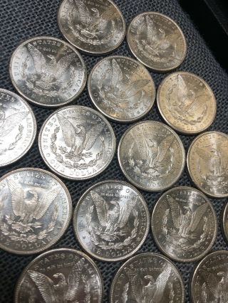 1881 - S Morgan Dollar GEM BU Roll of 20 S$1 Coins Brilliantly All 64/65 No Reserv 11