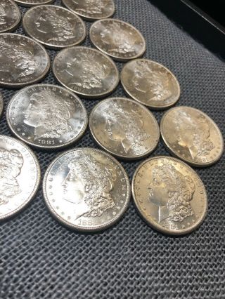 1881 - S Morgan Dollar GEM BU Roll of 20 S$1 Coins Brilliantly All 64/65 No Reserv 3