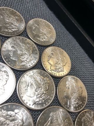 1881 - S Morgan Dollar GEM BU Roll of 20 S$1 Coins Brilliantly All 64/65 No Reserv 5