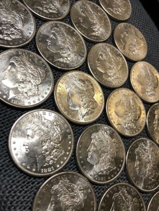 1881 - S Morgan Dollar GEM BU Roll of 20 S$1 Coins Brilliantly All 64/65 No Reserv 7