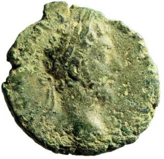 Large Roman Coin Of Commodus " Portrait & Fortuna,  Luck Deity " Certified