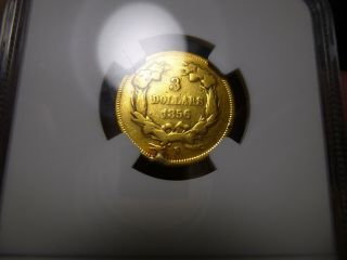1856 S $3 Indian Princess Head Gold Coin 4