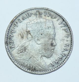 Ethiopia Menelik Ii Gersh,  Ee - 1895 (1903) Silver Coin Gvf