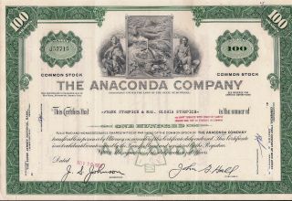 2 different.  Stock certificate Anaconda Copper Mining Company.  State of Montana 2