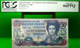 Falkland Islands 50 Pound 1990 Government Of Falkland Islands Pick 16 A $2000