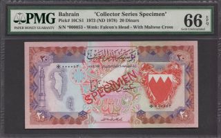 Bahrain Currency Board,  20 Dinars 1964 (1978) - Specimen Pmg 66 Epq