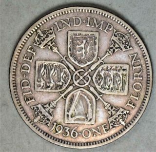 Great Britain 1936 Florin Silver Coin