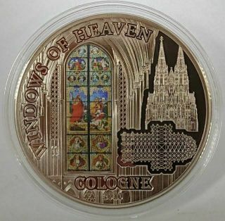Cook Islands 2010 $10 Windows Of Heaven - Cologne Cathedral 50 G Silver Coin