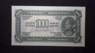 Ander - Yugoslavia 1000 Dinara 1944 P 55b Au