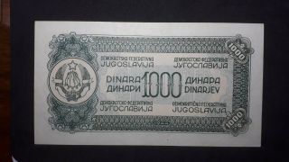 Ander - Yugoslavia 1000 dinara 1944 P 55b AU 2