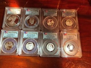 2017 S 8 Coin Set Pr70dcam First Day Issue With Ogp