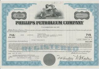 Phillips Petroleum Company Bond Stock Certificate Gas Refining