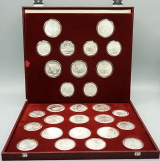 Ussr Russia 1980 Moscow Olympics 28 Coin.  900 Silver Complete Set 317